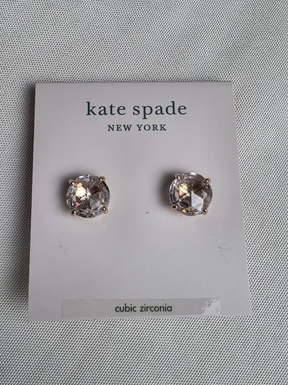 Kate Spade New York New Clear CZ Stud Earrings Rose Gold Tone